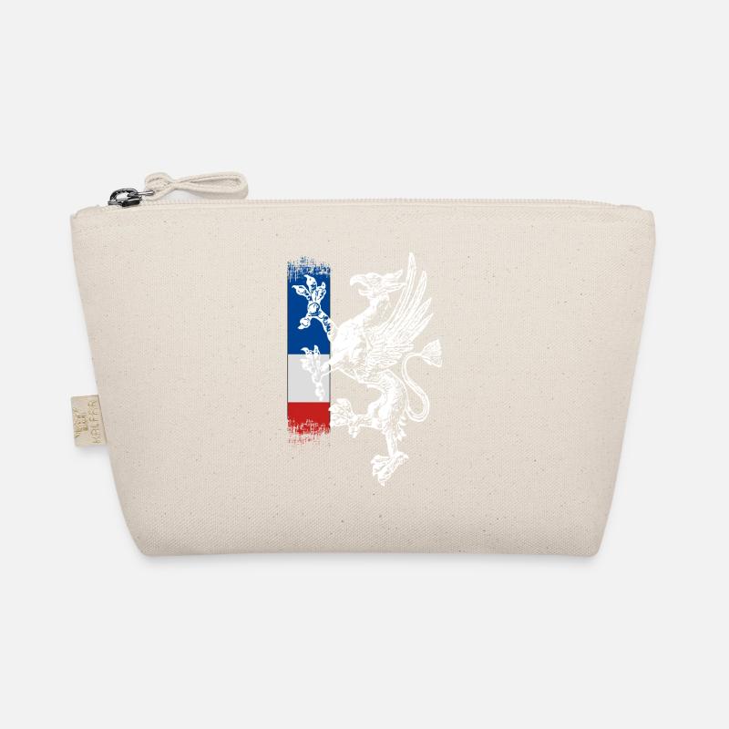 standing griffin blue white red Rostock Organic Pouch