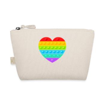 Pop It Popit Herz Bunt Regenbogen - Bio-Täschchen - Natur - Vorne