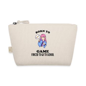 Born To Game Forced To Go To School - Bio-Täschchen - Natur - Vorne