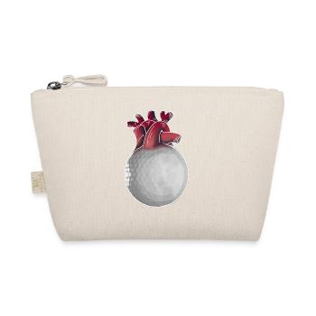Golfer's Heart Fun Golf Ball Golf Gift - Organic Pouch - nature - Front
