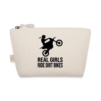 Girls Ride Dirt Bikes Motocross Wheelie Biker-Girl - Bio-Täschchen - Natur - Vorne