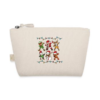 Dabbing Santa Claus Snowman Christmas - Organic Pouch - nature - Front