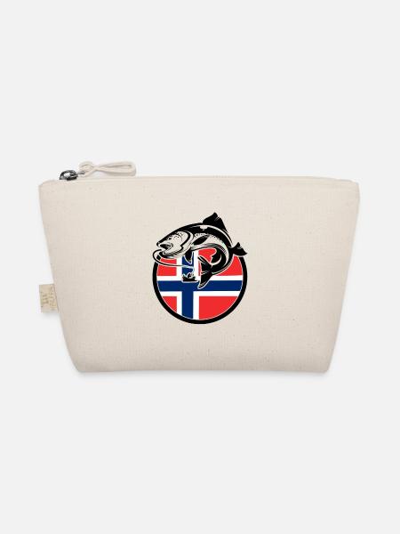 Norwegen Angeln Angler Fischen - Bio-Täschchen - Natur