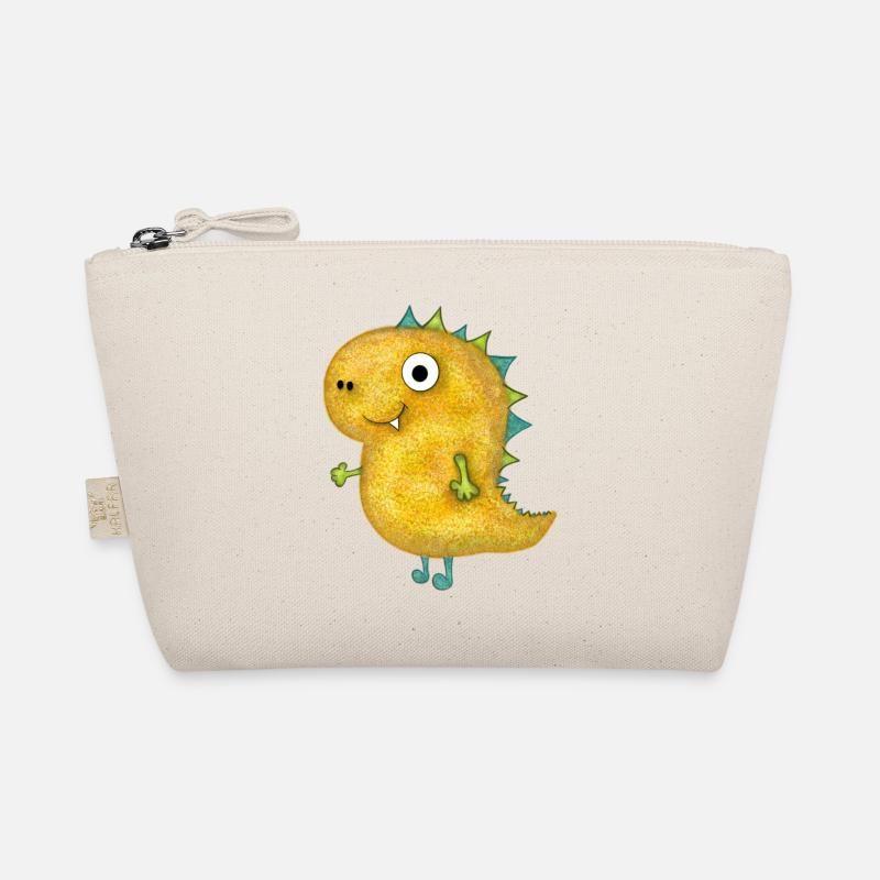 Cute plush dino by SueLYSue.Art Organic Pouch