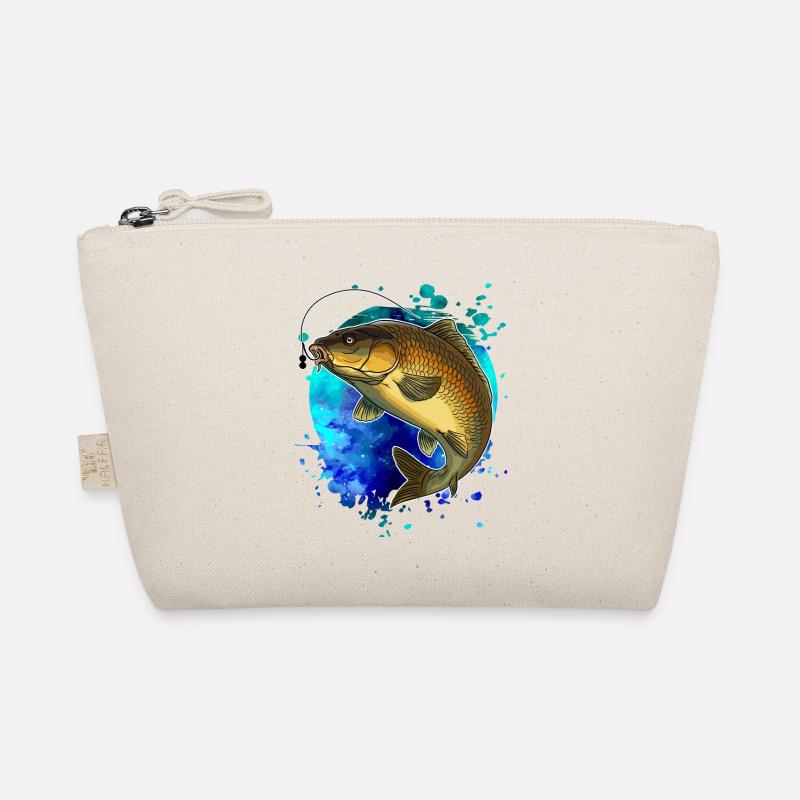 Karpfenangelhemd Splash Art Angler Geschenk - Bio-Täschchen - Natur