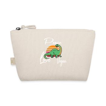 Peace Love Vegan Brontosaurus - Organic Pouch - nature - Front