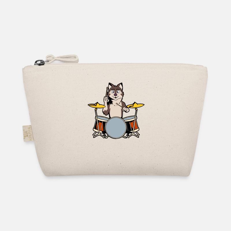 Comic Wolf Drummer Organic Pouch
