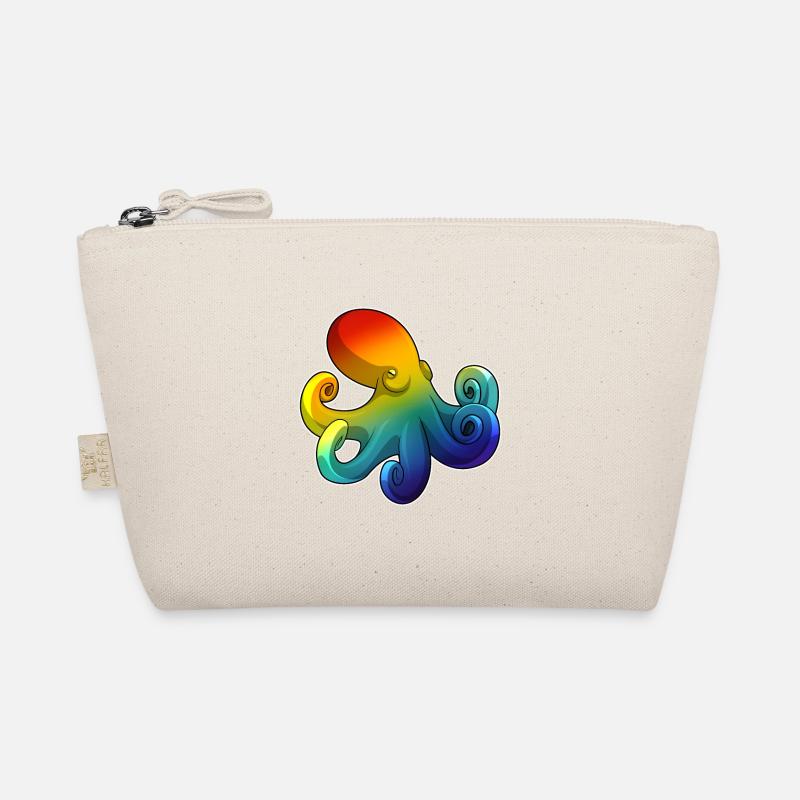 Octopus with rainbow - Organic Pouch - nature