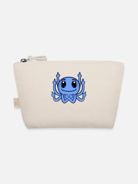 Kraken Middle Finger Funny - Organic Pouch - nature - Front