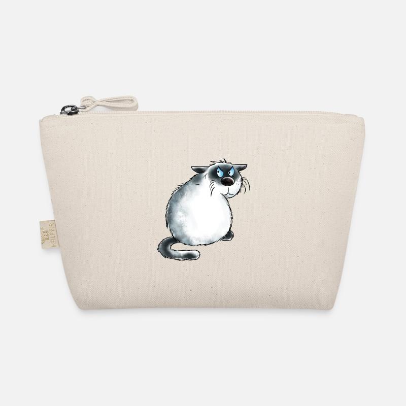 Grumpy Siamese Cat I Cat Friends Gift - Organic Pouch - nature