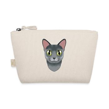Cat Lover I Cat Face I Russian Blue Cat - Organic Pouch - nature - Front