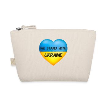 We stand with Ukraine Heart - Flag of Ukraine - Organic Pouch - nature - Front