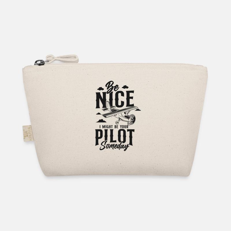 Airplane Pilot Vintage Be Nice I Bio-Täschchen
