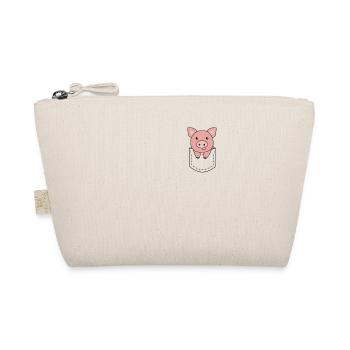 Pig in pocket cute pigs in breast pocket - Organic Pouch - nature - Front