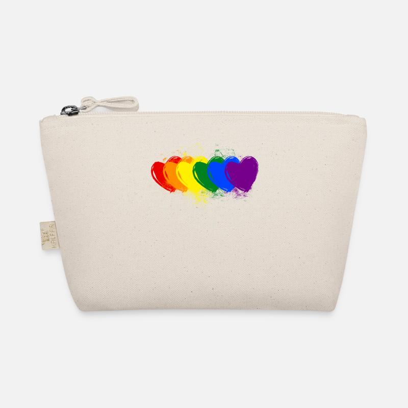 bunte Herzen - Bio-Täschchen - Natur