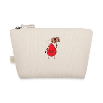 Blood type 0 drops of blood with shield heart - Organic Pouch - nature - Front