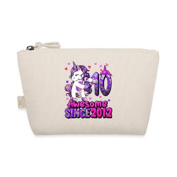 Unicorn 10 Birthday - Organic Pouch - nature - Front