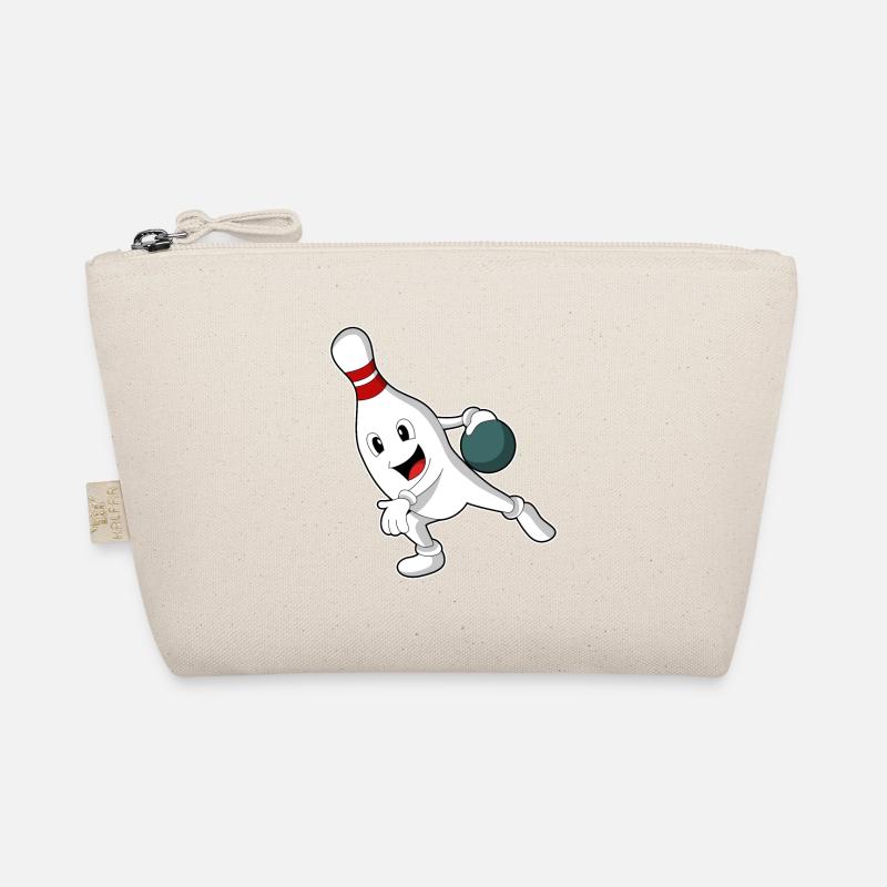 Bowling-Pin beim Bowling mit Bowlingkugel Bio-Täschchen