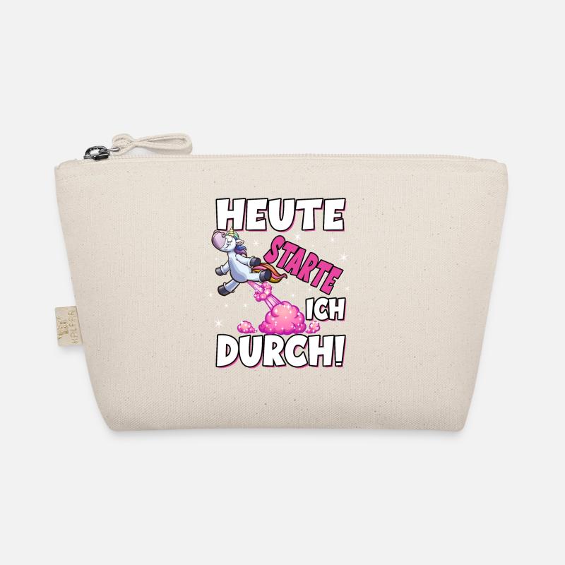 Heute Starte Ich Durch - Pupsen Einhorn Bio-Täschchen