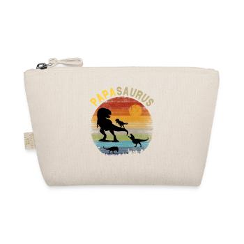 Papasaurus 3 Kids - Retro Vintage Sunset - Organic Pouch - nature - Front