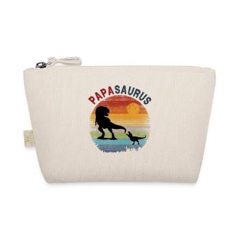 Papasaurus 1 Kid - Retro Vintage Sunset - Organic Pouch - nature - Front