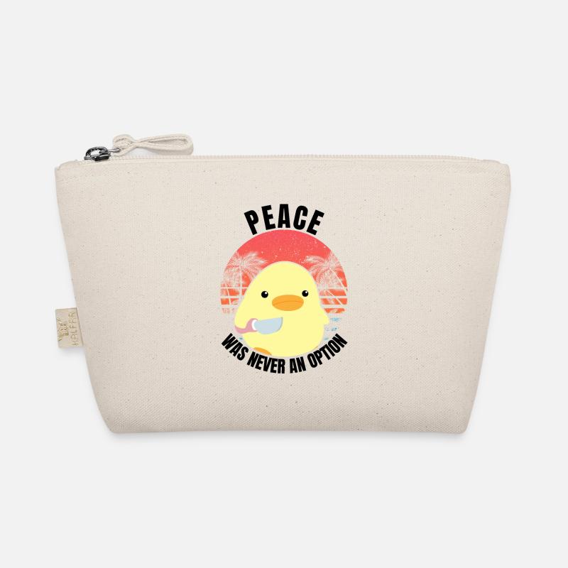 Ente mit Messer - Peace was never an option - Meme Bio-Täschchen