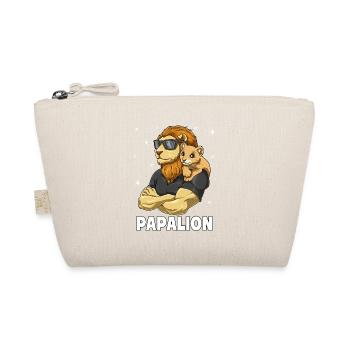 Papalion Löwe Papa und Baby Papa Vatertag für - Bio-Täschchen - Natur - Vorne