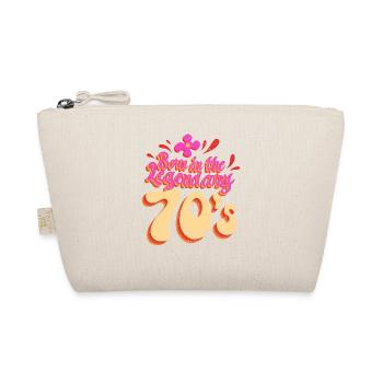 Born in the 70s 70s Retro Hippie colorful - Organic Pouch - nature - Front