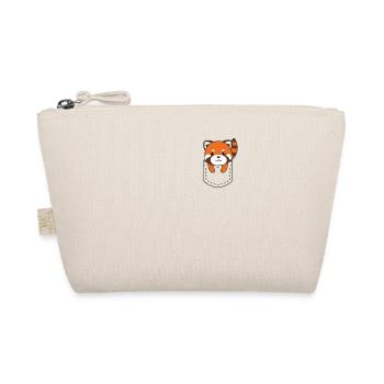Red panda in pocket cute panda in breast pocket - Organic Pouch - nature - Front