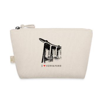 Singapore Marina Bay Vintage Asia I Love Singapore - Organic Pouch - nature - Front