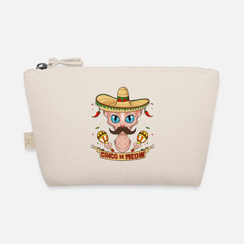 Cinco de Mayo Sphynx Cat Cinco de Meow I Sombrero Organic Pouch