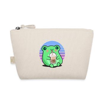 Frog Bubbe Tea Funny Drinking Frog Shake Humor - Organic Pouch - nature - Front