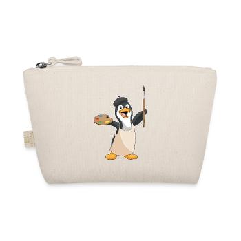 Pinguin Maler Pinsel Malen - Bio-Täschchen - Natur - Vorne