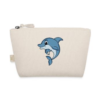 Delfin Familie - Delfin mit Baby - Delfin Motiv - Bio-Täschchen - Natur - Vorne