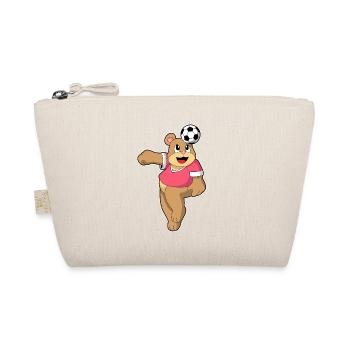 Bear Soccer Player Soccer - Organic Pouch - nature - Front