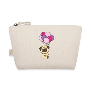 Pug with balloons for birthday cute dogs - Organic Pouch - nature - Front