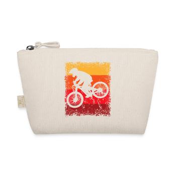 Downhill Fahrradfahrer Fahrradfahren Vintage - Bio-Täschchen - Natur - Vorne
