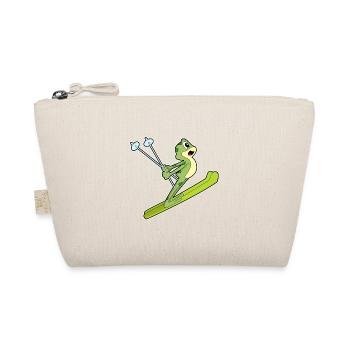 Frosch Skispringer Ski - Bio-Täschchen - Natur - Vorne