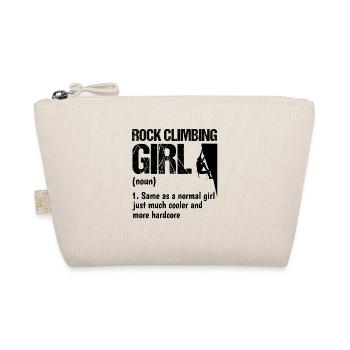 Rock Climbing Girl Noun Mountaineering Bouldering - Bio-Täschchen - Natur - Vorne
