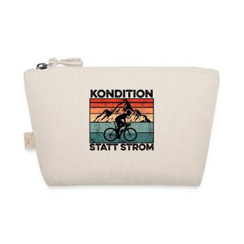 Kondition Statt Strom Rennradfahrer Radsport Fahrr - Bio-Täschchen - Natur - Vorne