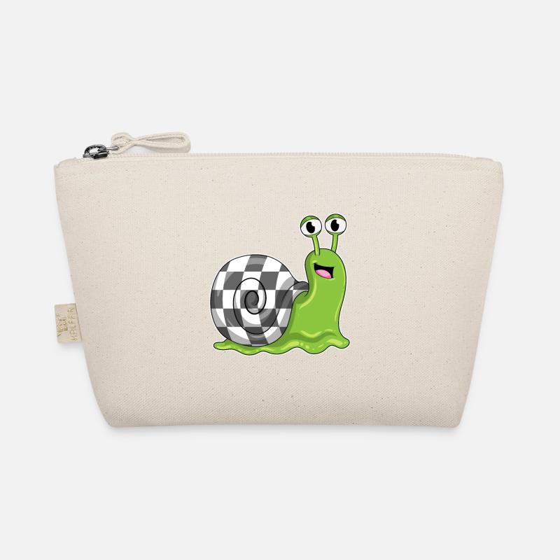 Snail playing chess with chess board Organic Pouch