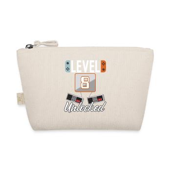 Level 8. Unlocked Gamer Gift Idea - Organic Pouch - nature - Front