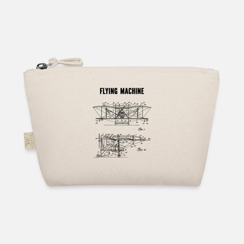 Historisches Flugzeug Ingenieur Zeichnung Pilot - Bio-Täschchen - Natur
