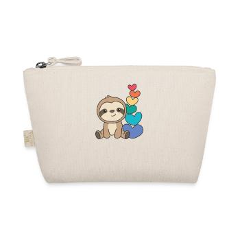 Rainbow Flag Gay Pride LGBTQ Heart Sloth - Organic Pouch - nature - Front
