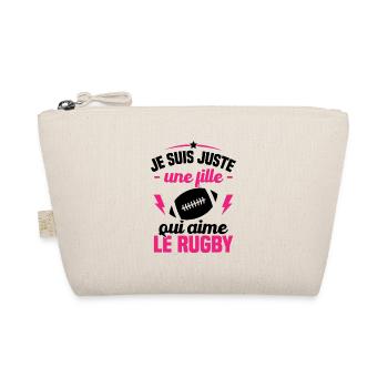Je suis juste une fille qui aime le rugby - Trousse biologique - nature - Devant