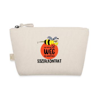 Unnötiger Sozialkontakt Bienen Sprüche Shirt - Bio-Täschchen - Natur - Vorne