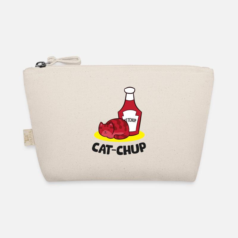 Ketchup Cat Lover Cat Chup Funny Ketchup - Organic Pouch - nature