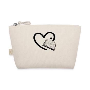 Book Heart Book Lover Bookworm Book Reading Book - Organic Pouch - nature - Front