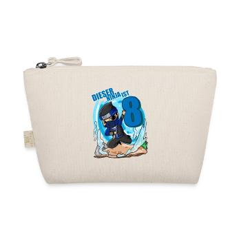 8 Jahre Geburtstag Junge Ninja - Ich bin 8 - Bio-Täschchen - Natur - Vorne