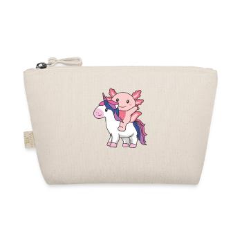 Bi Flag Pride LGBTQ Axolotl auf Einhorn - Bio-Täschchen - Natur - Vorne